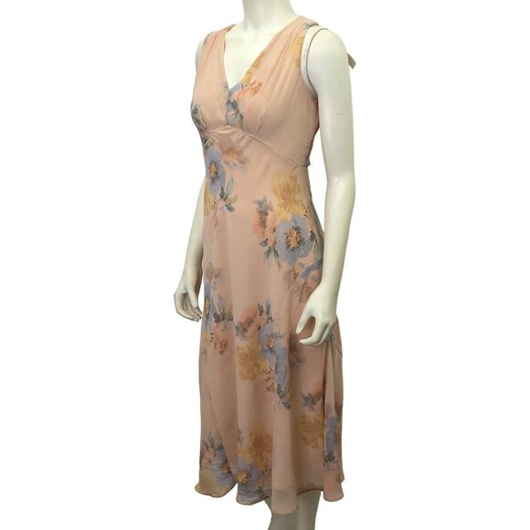 LAUREN RALPH LAUREN  $145 Floral Crinkled Georgette Dress SZ 4 Nwt - Picture 1 of 10
